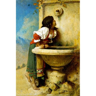 Roman Girl at a Fountain - Léon Bonnat